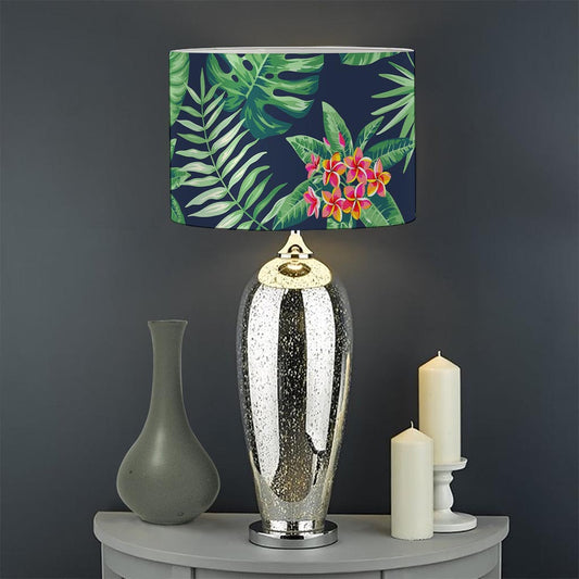 Hawaiian Tropical Leaves Pattern Print Drum Lamp Shade