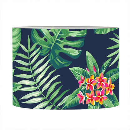 Hawaiian Tropical Leaves Pattern Print Drum Lamp Shade
