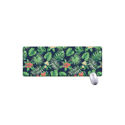 Hawaiian Tropical Leaves Pattern Print Extended Mouse Pad