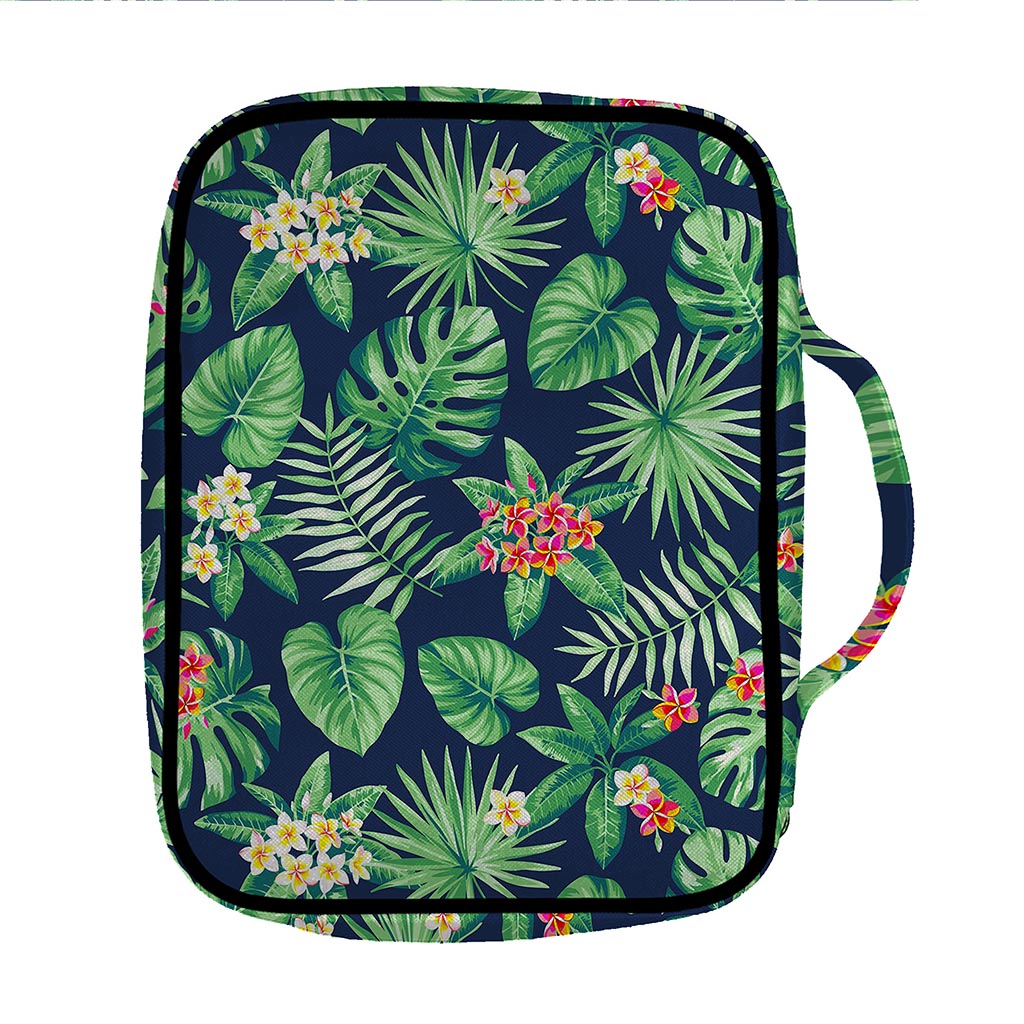 Hawaiian Tropical Leaves Pattern Print Front Pocket Bible Bag