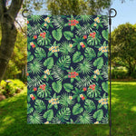 Hawaiian Tropical Leaves Pattern Print Garden Flag