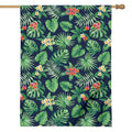 Hawaiian Tropical Leaves Pattern Print House Flag