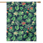 Hawaiian Tropical Leaves Pattern Print House Flag