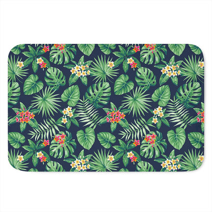 Hawaiian Tropical Leaves Pattern Print Indoor Door Mat