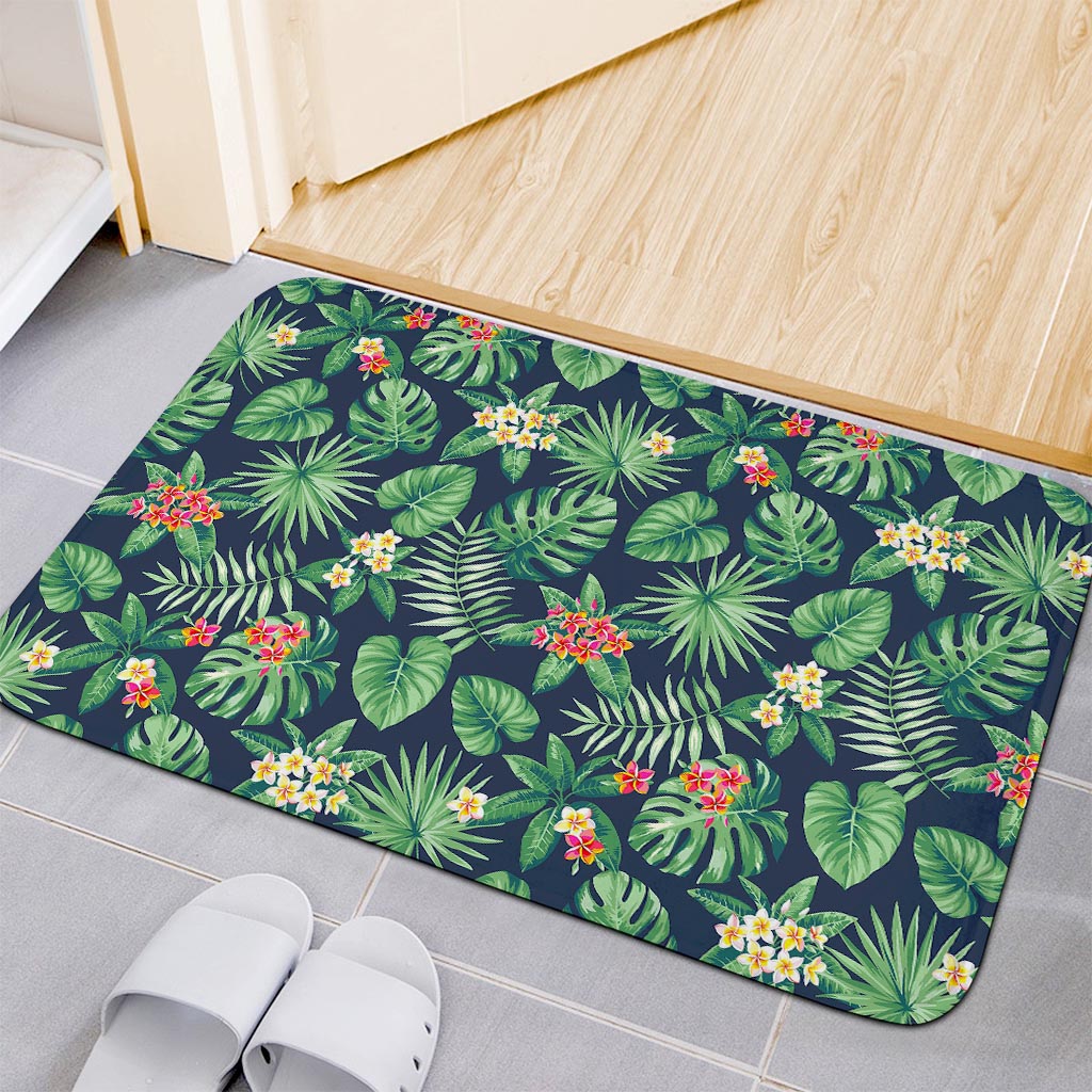 Hawaiian Tropical Leaves Pattern Print Indoor Door Mat