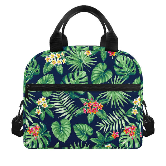 Hawaiian Tropical Leaves Pattern Print Insulated Lunch Bag