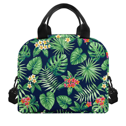 Hawaiian Tropical Leaves Pattern Print Insulated Lunch Bag
