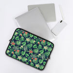 Hawaiian Tropical Leaves Pattern Print Laptop Sleeve