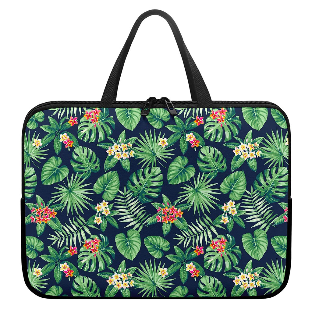 Hawaiian Tropical Leaves Pattern Print Laptop Sleeve With Handle