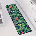 Hawaiian Tropical Leaves Pattern Print Long Kitchen Mat