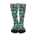 Hawaiian Tropical Leaves Pattern Print Long Socks