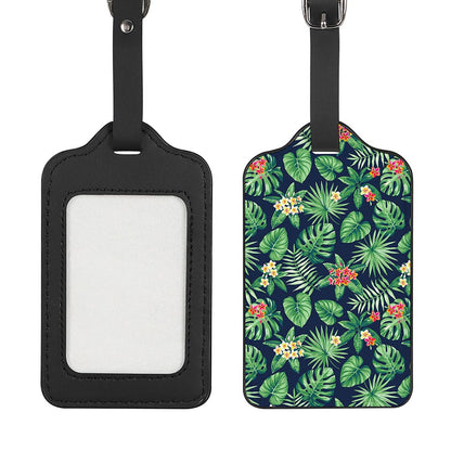 Hawaiian Tropical Leaves Pattern Print Luggage Tag