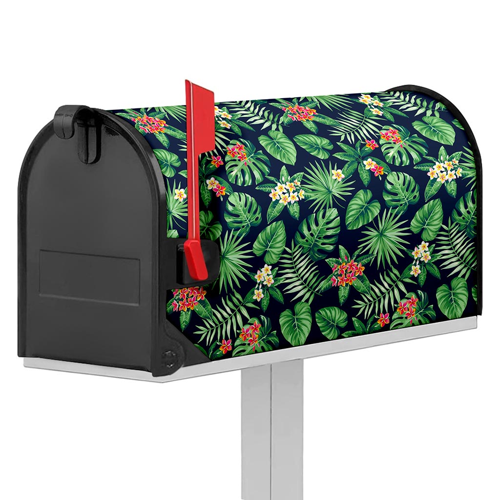 Hawaiian Tropical Leaves Pattern Print Mailbox Cover