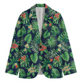 Hawaiian Tropical Leaves Pattern Print Men's Blazer