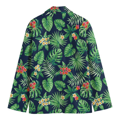 Hawaiian Tropical Leaves Pattern Print Men's Blazer