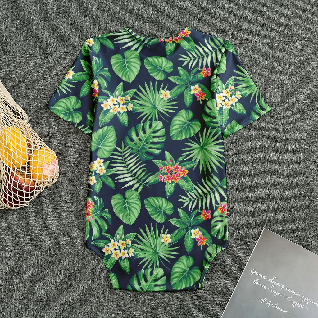 Hawaiian Tropical Leaves Pattern Print Men's Bodysuit