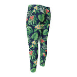 Hawaiian Tropical Leaves Pattern Print Men's Compression Pants
