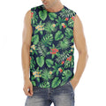 Hawaiian Tropical Leaves Pattern Print Men's Fitness Tank Top