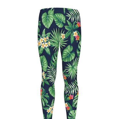 Hawaiian Tropical Leaves Pattern Print Men's leggings