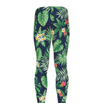 Hawaiian Tropical Leaves Pattern Print Men's leggings