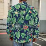 Hawaiian Tropical Leaves Pattern Print Men's Shirt Jacket