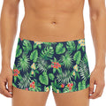Hawaiian Tropical Leaves Pattern Print Men's Short Boxer Briefs