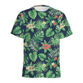 Hawaiian Tropical Leaves Pattern Print Men's Athletic T-Shirt