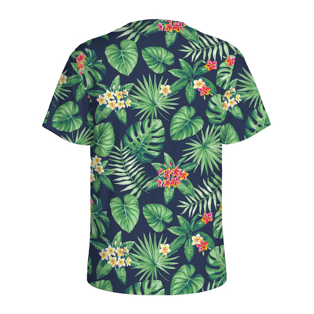 Hawaiian Tropical Leaves Pattern Print Men's Sports T-Shirt