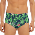 Hawaiian Tropical Leaves Pattern Print Men's Triangle Swim Briefs