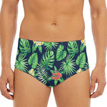 Hawaiian Tropical Leaves Pattern Print Men's Triangle Swim Briefs