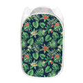 Hawaiian Tropical Leaves Pattern Print Mesh Laundry Hamper