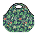 Hawaiian Tropical Leaves Pattern Print Neoprene Lunch Bag