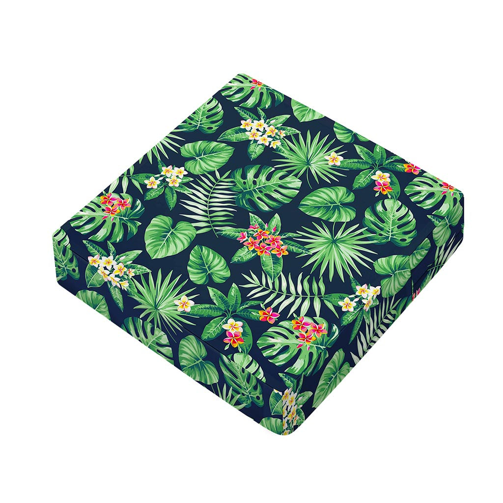 Hawaiian Tropical Leaves Pattern Print Outdoor Seat Cushion Cover