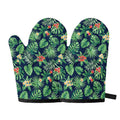 Hawaiian Tropical Leaves Pattern Print Oven Mitts