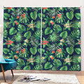 Hawaiian Tropical Leaves Pattern Print Pencil Pleat Curtains
