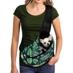 Hawaiian Tropical Leaves Pattern Print Pet Sling Carrier