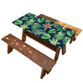 Hawaiian Tropical Leaves Pattern Print Picnic Table Cover