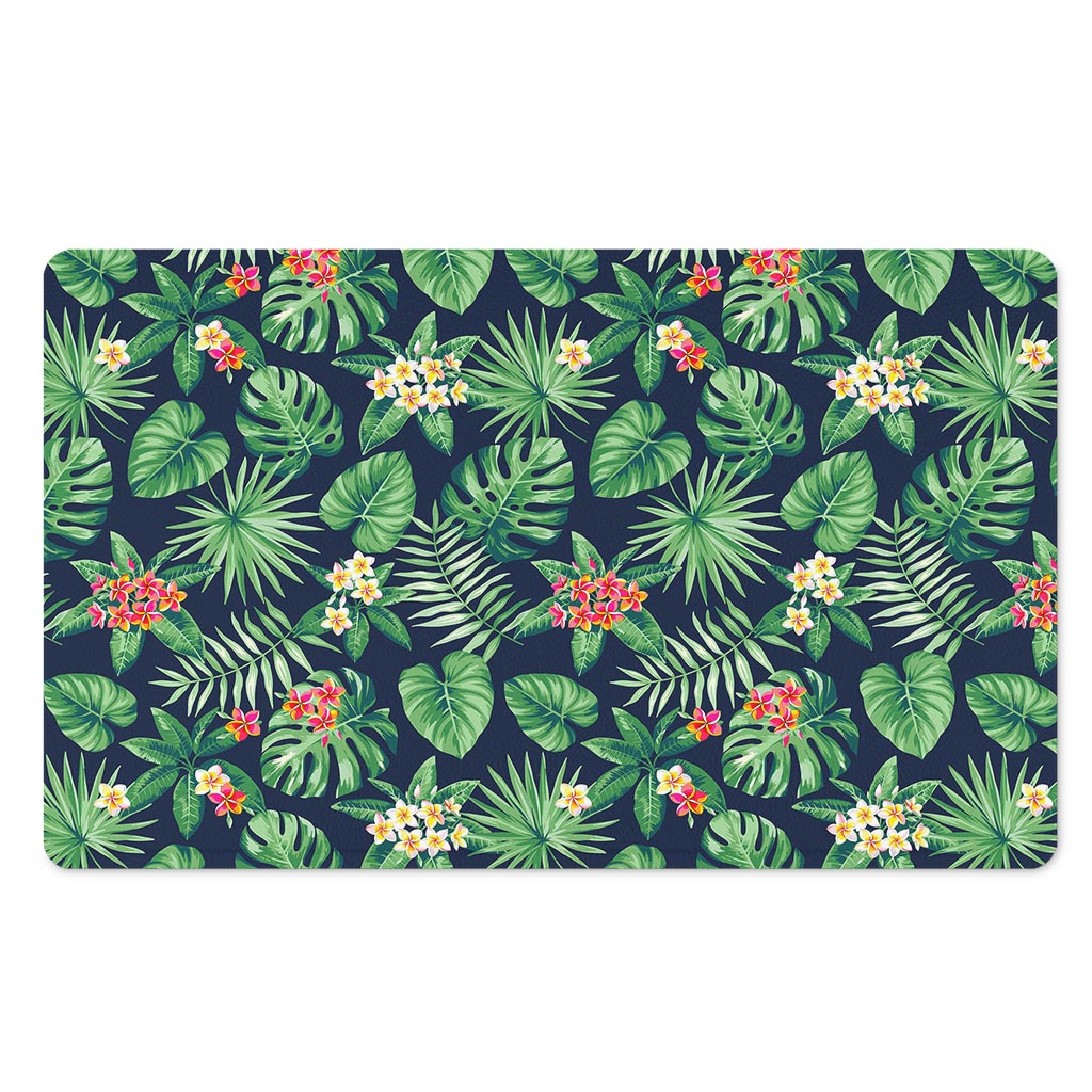 Hawaiian Tropical Leaves Pattern Print Polyester Doormat