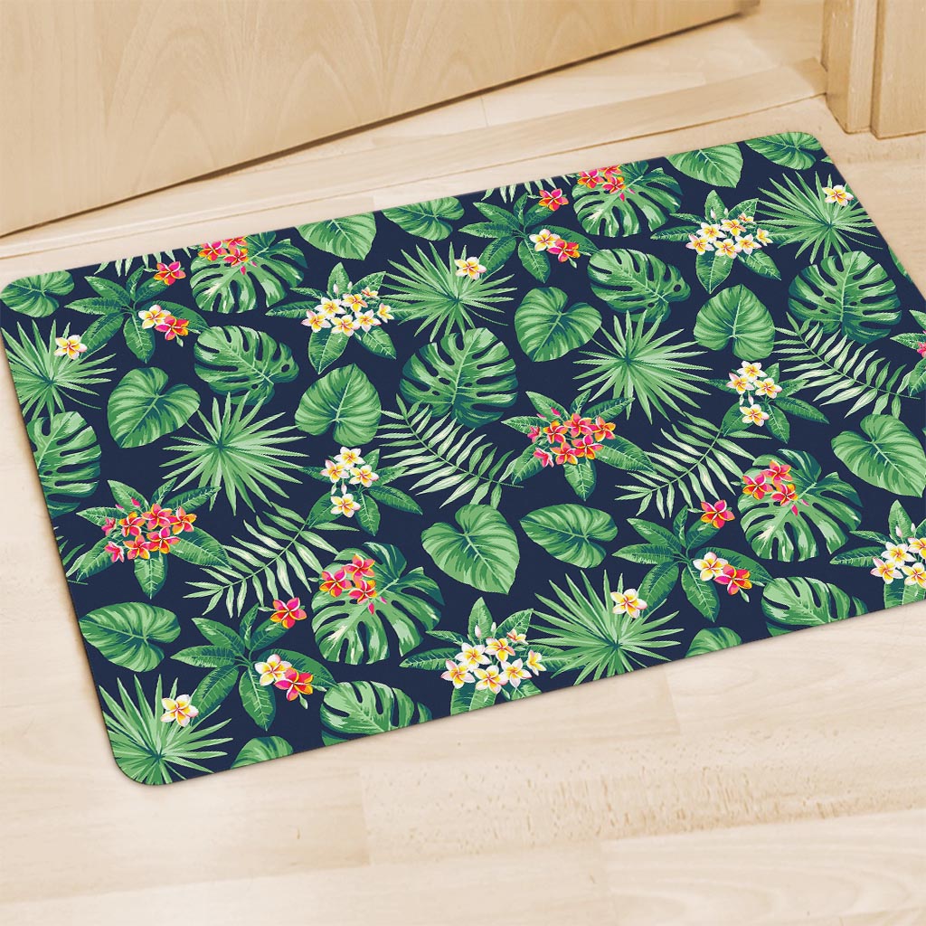 Hawaiian Tropical Leaves Pattern Print Polyester Doormat