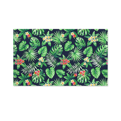 Hawaiian Tropical Leaves Pattern Print Polyester Flag