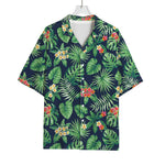 Hawaiian Tropical Leaves Pattern Print Rayon Hawaiian Shirt