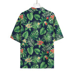 Hawaiian Tropical Leaves Pattern Print Rayon Hawaiian Shirt