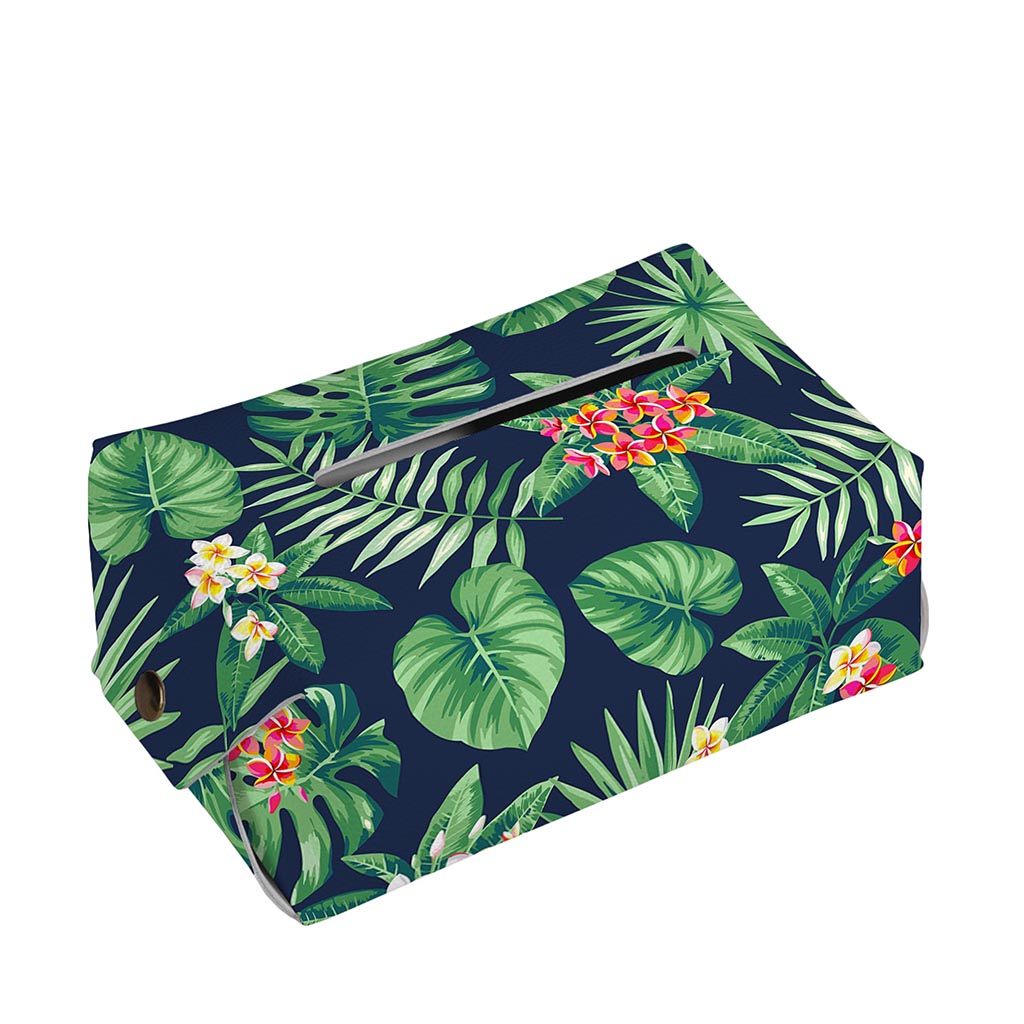 Hawaiian Tropical Leaves Pattern Print Rectangle Tissue Box Cover