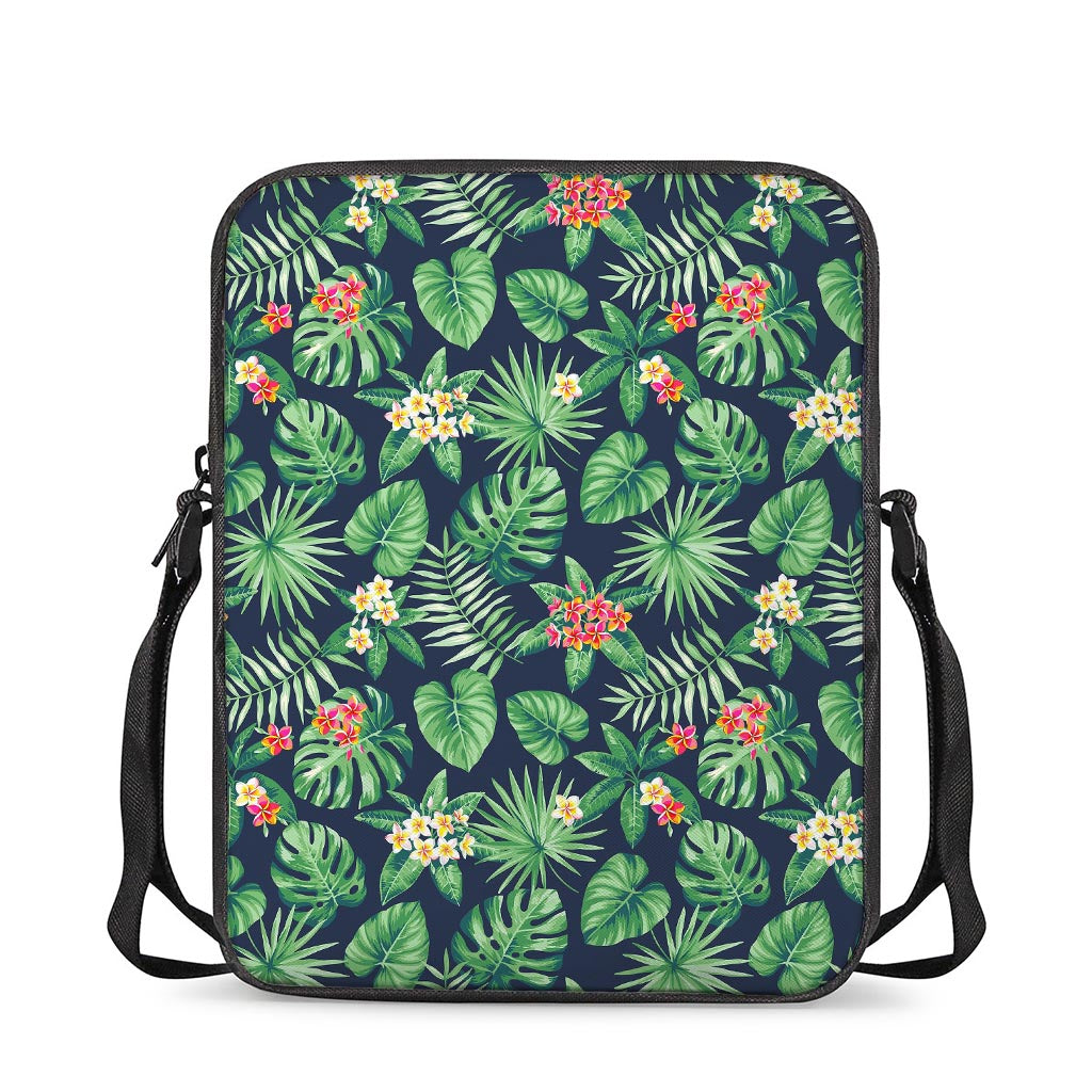 Hawaiian Tropical Leaves Pattern Print Rectangular Crossbody Bag