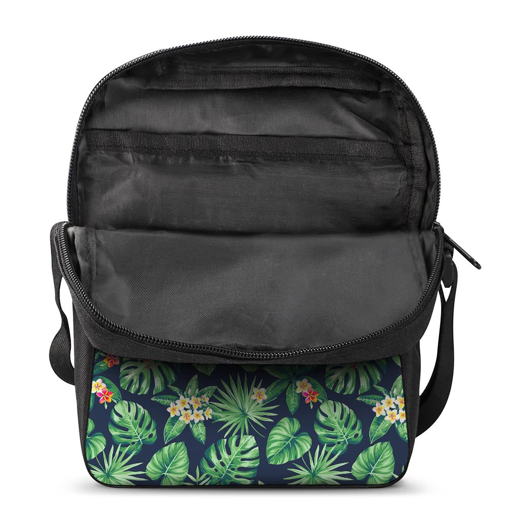 Hawaiian Tropical Leaves Pattern Print Rectangular Crossbody Bag