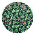 Hawaiian Tropical Leaves Pattern Print Round Blanket