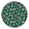 Hawaiian Tropical Leaves Pattern Print Round Floor Mat