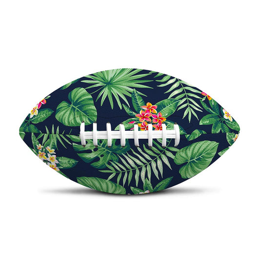 Hawaiian Tropical Leaves Pattern Print Rugby Ball