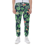 Hawaiian Tropical Leaves Pattern Print Scuba Joggers
