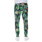 Hawaiian Tropical Leaves Pattern Print Scuba Joggers